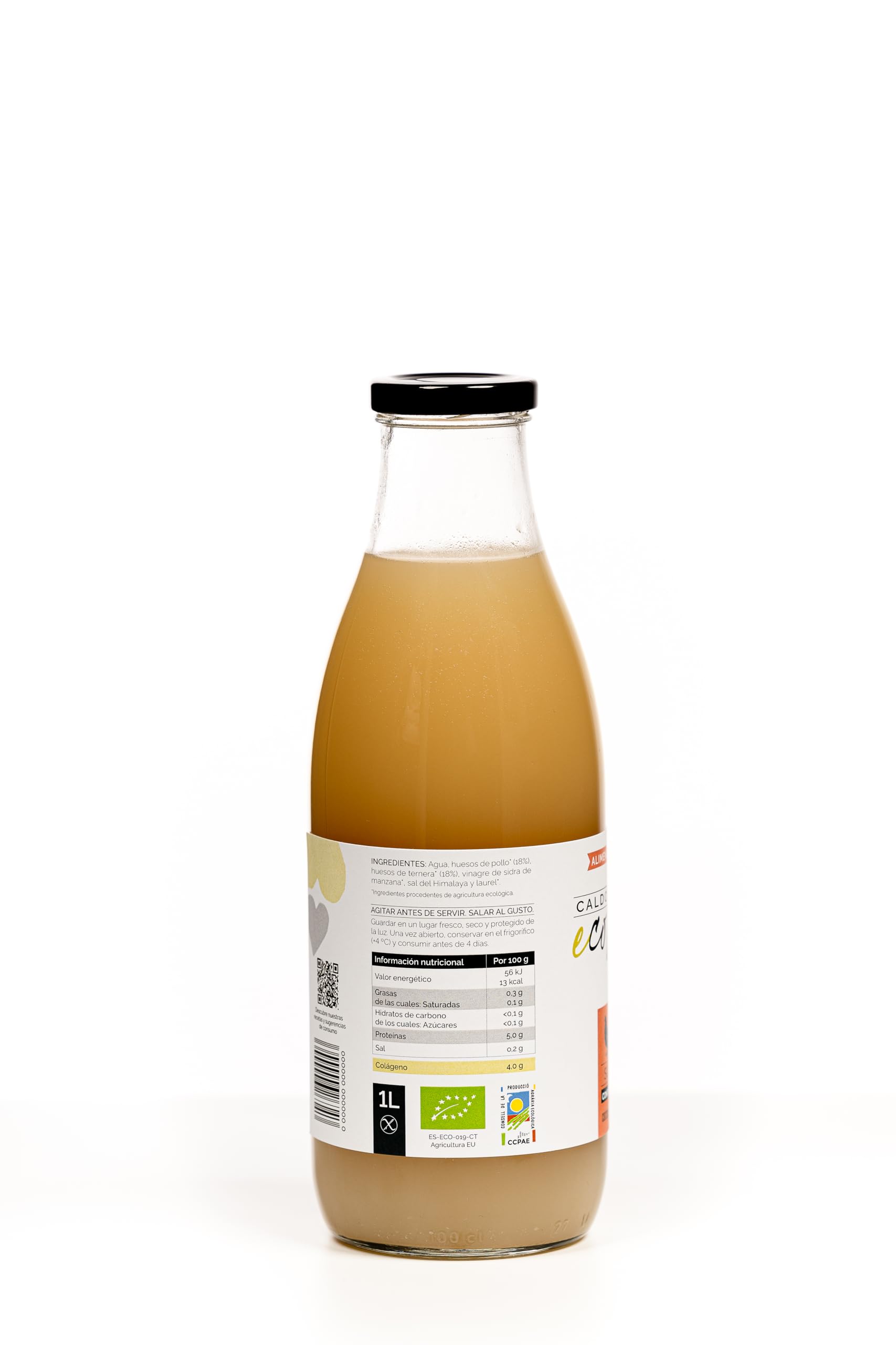 Ecolagen | Pack de 6 Botellas (6x1 litro) deCaldo de Huesos SÓLO HUESOS | 1 litro de Caldo de Huesos por Botella | Alto Contenido en Colágeno y Aminoácidos