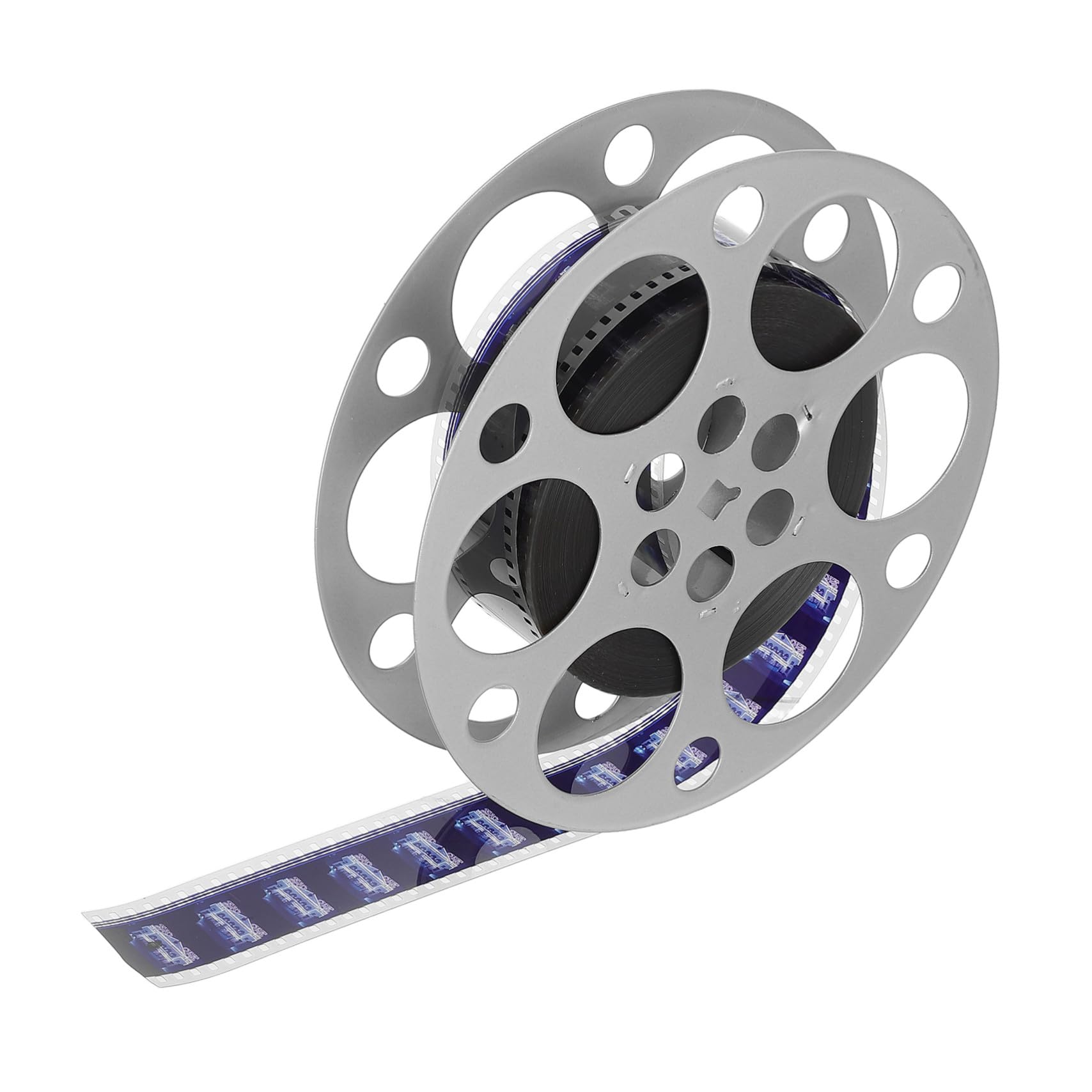 Adorno retro de película antigua en hierro color plata, durabilidad para cinéfilos