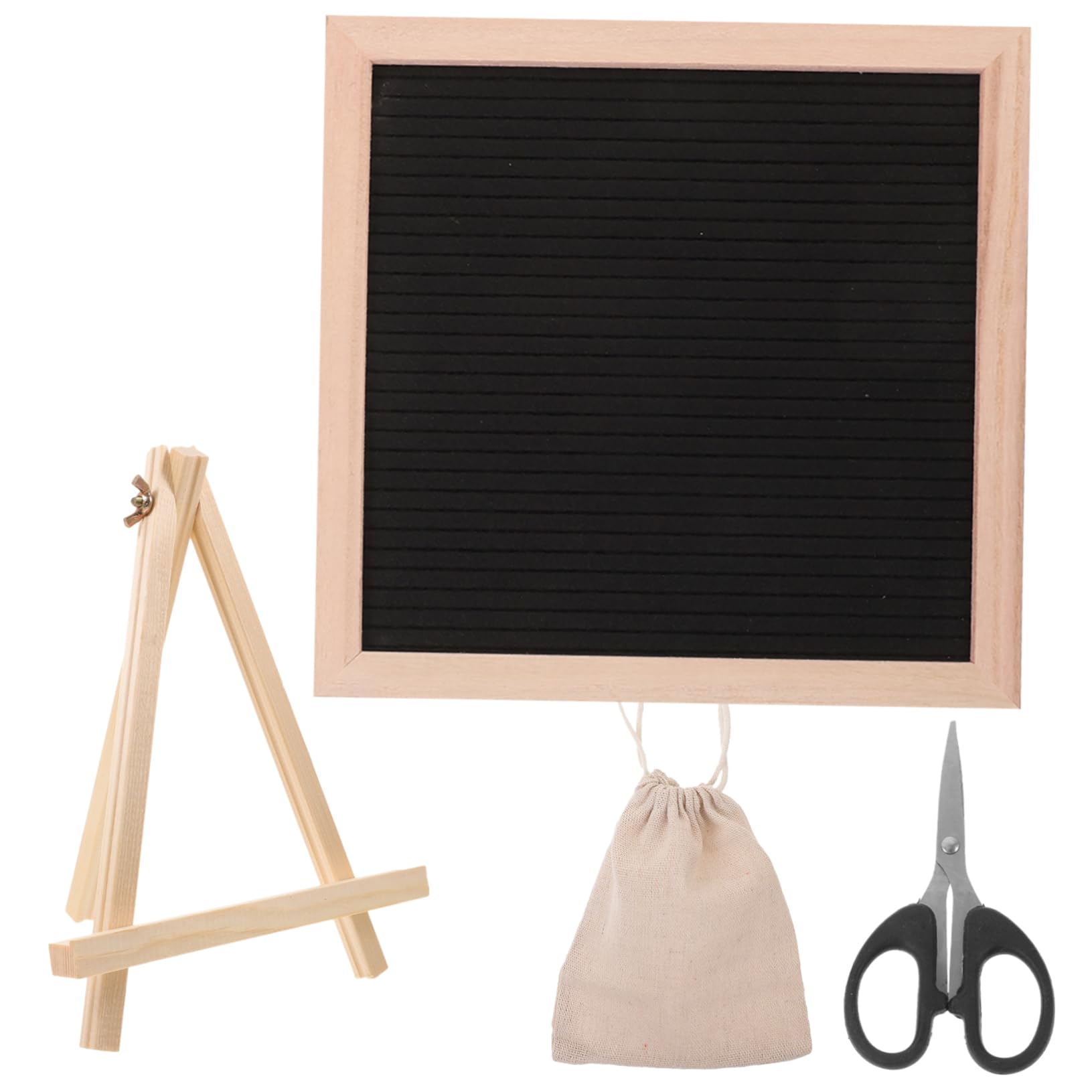 BUTIFULSIC 1 Set Wooden DIY Letter Board DIY Message Board Convenient Message Board Stainless Steel Felt Message Board Decor Black