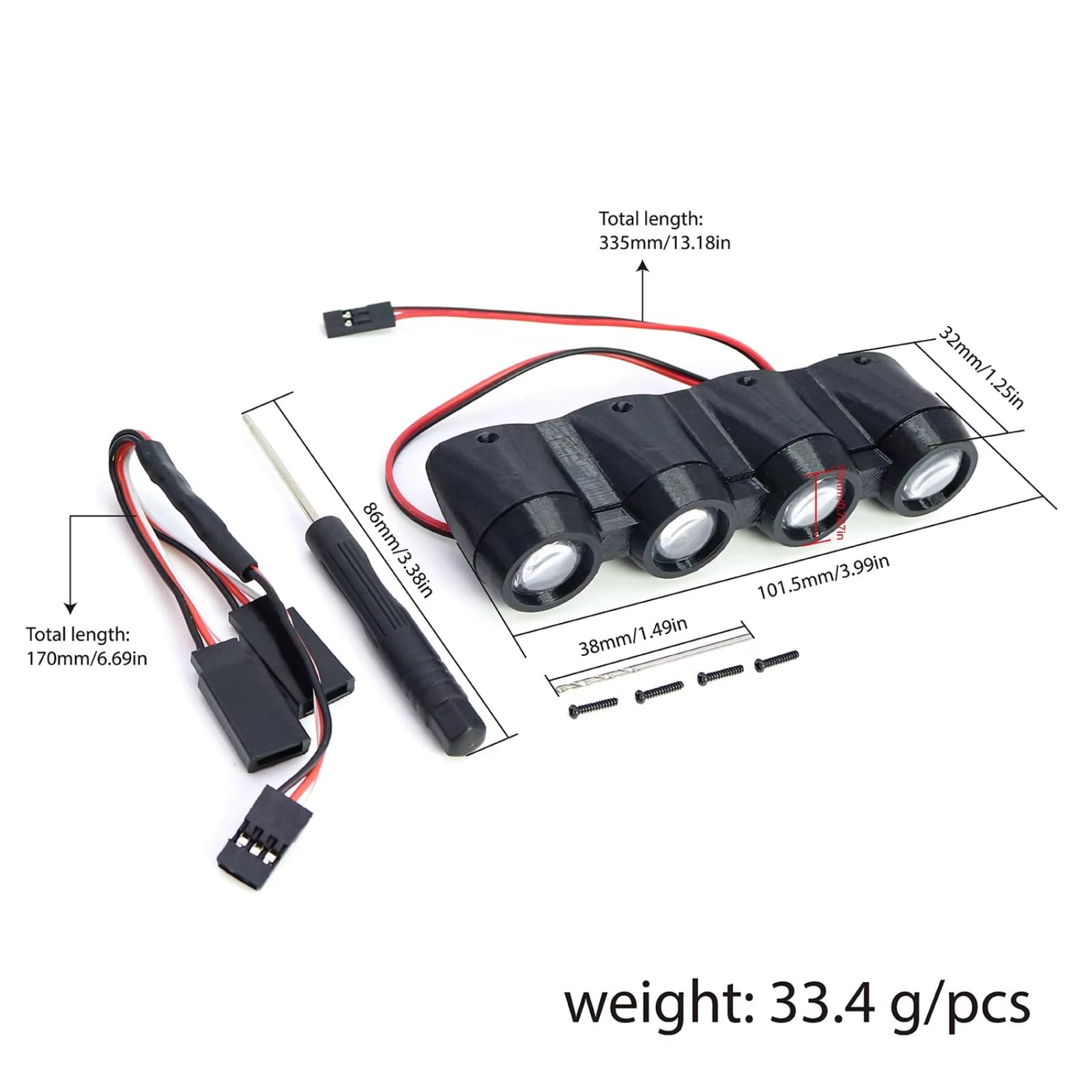 Compatibile Con MJX 7303 Per Hyper Go 1/7 RC Parti Di Aggiornamento Per Auto Materiale Speciale Faretto Anteriore Luce Per Cofano Fuoristrada Alta Per Velocità RC Parti Auto