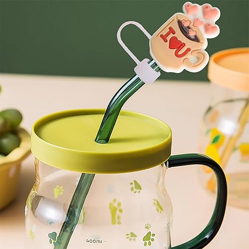 Miniatura 2 de Funda dispensadora de popote de silicona para copa Stanley, 10 unidades, compatible con popote de San Valentín, tapa de popote reutilizable para