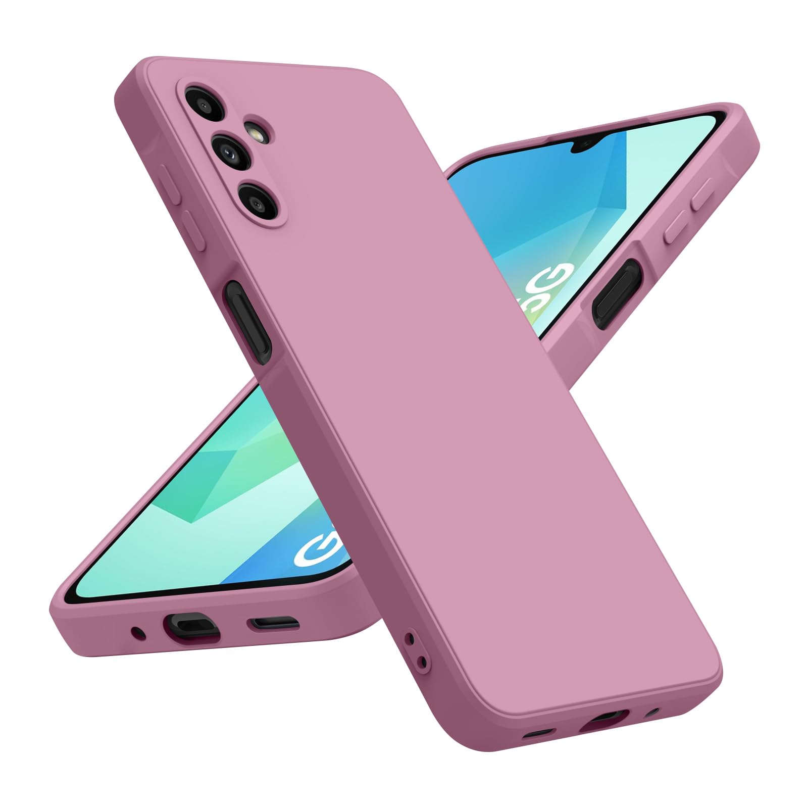 AK for Samsung Galaxy A16 4G 5G Case, Stylish Slim Liquid Silicone Full-Body Protective Cover for Samsung Galaxy A16 4G 5G 6.7 Inch Phone Case (Rose