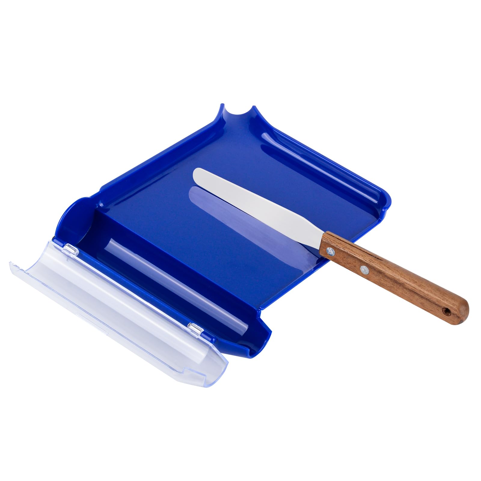 - Medarchitect Right Hand Pill Counting Tray with Spatula (Blue - Wood Handle)