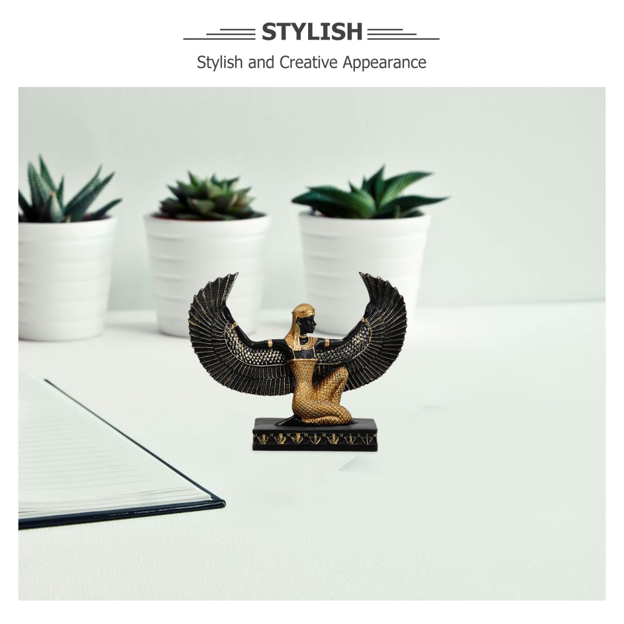 IMIKEYA Estatua Decorativa De La Diosa Egipcia En Resina Ligera 4.92X3.81X1.77In Artesanía Egipcia para Decoración del Hogar Y Oficina