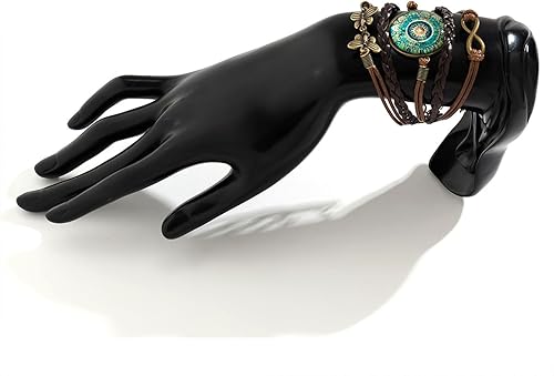 Miniatura 4 de Long tiantian Pulsera de cuero de varias capas, pulseras bohemias con cuentas de cristal bohemias, pulseras de cuero en capas para hermana, amiga,