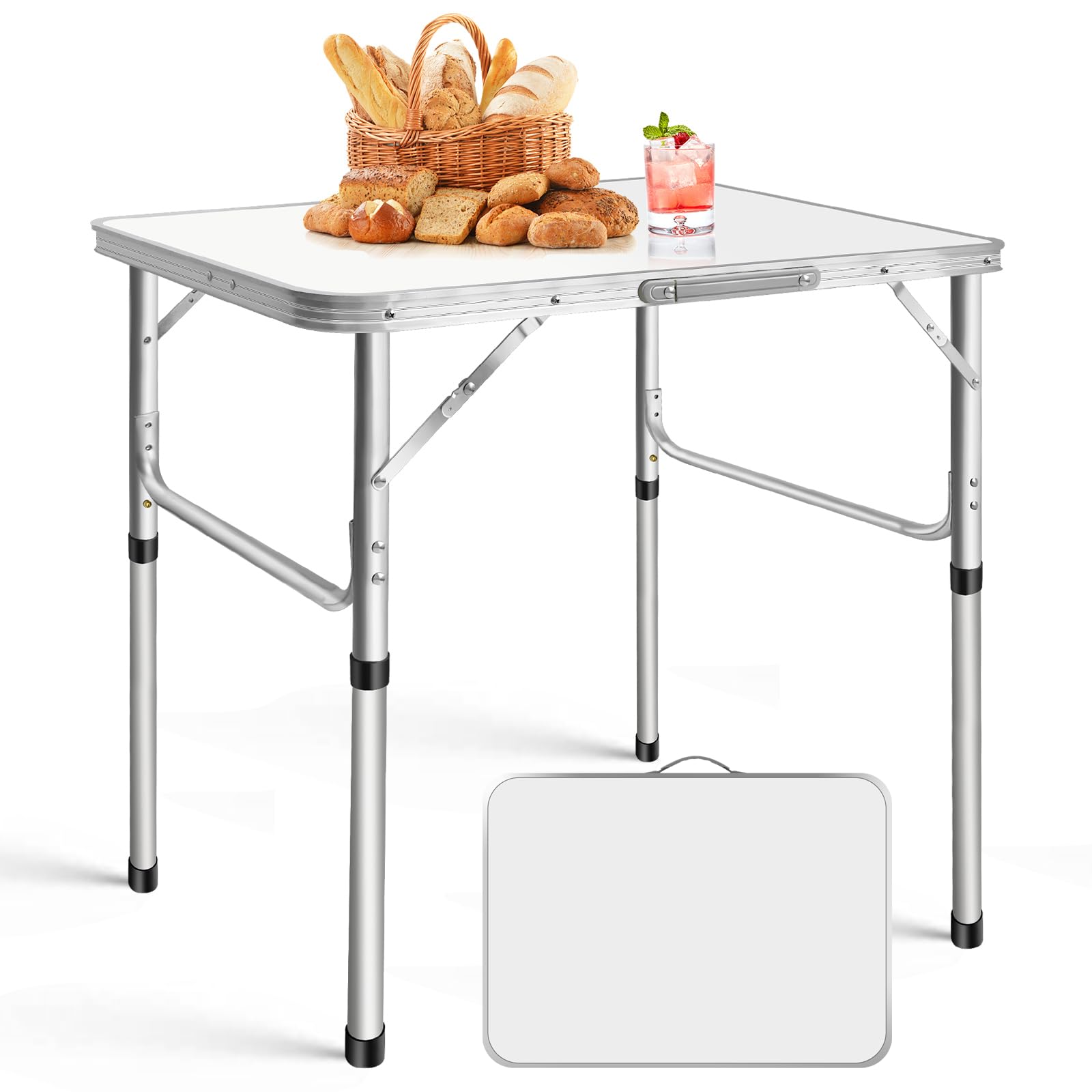 Table de barbecue compacte en aluminium pliable 70cm pour camping et pique-nique