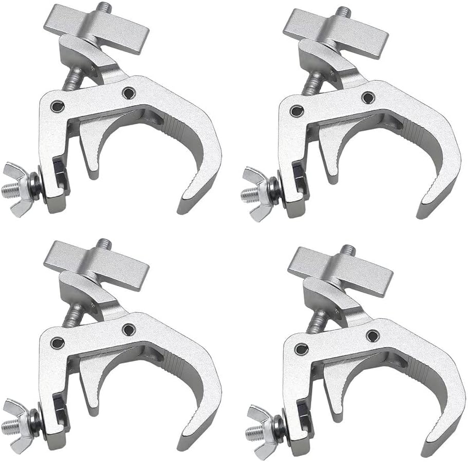 4Pack Heavy Duty Stage Lighting Clamps Hook,440lb Load Capacity Aluminum Alloy Clamps,Fit 1.6-2.0Inch Truss for DJ Lighting Projector Par Lights Spot Lights