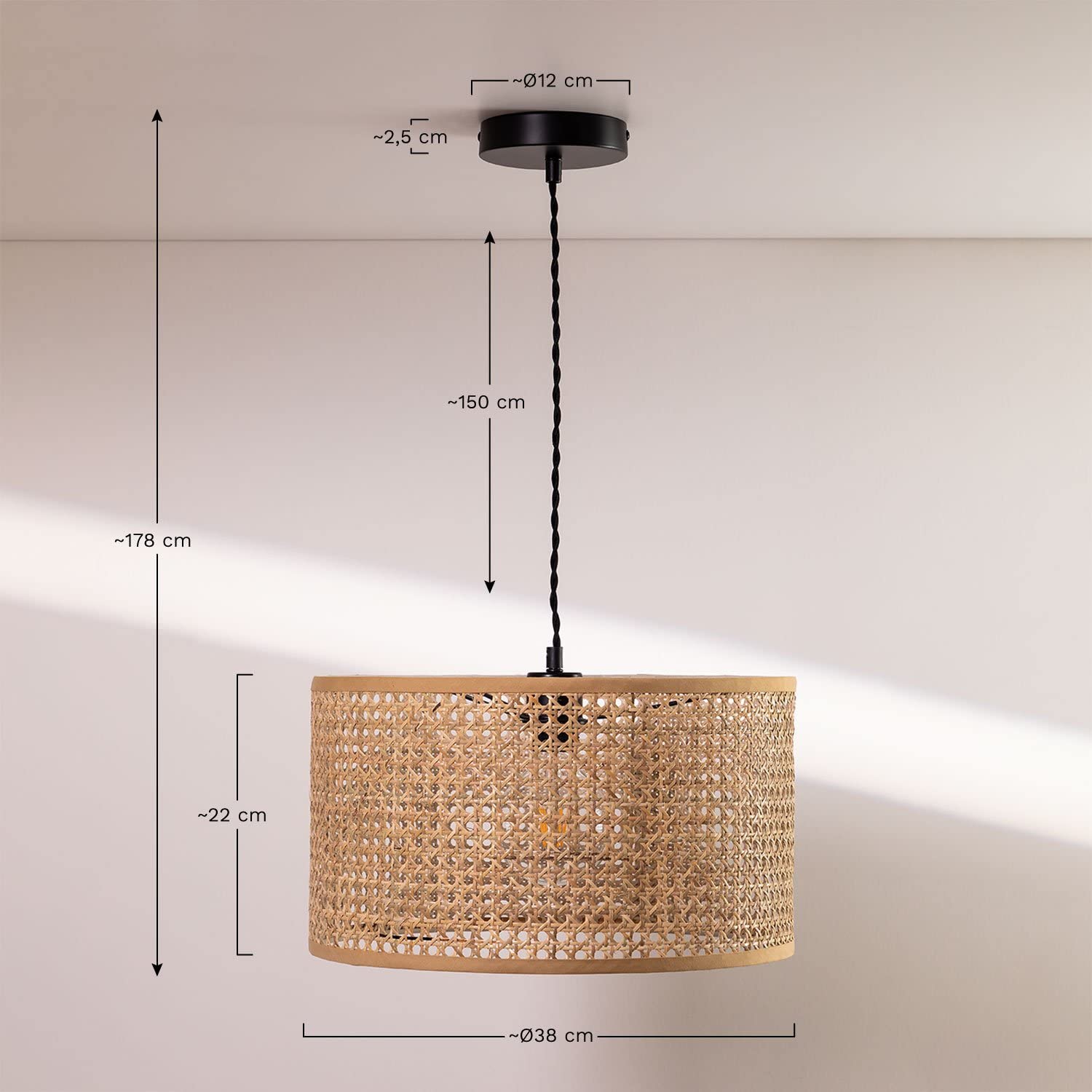 SKLUM Lampa Sufitowa z Rattanu Serri