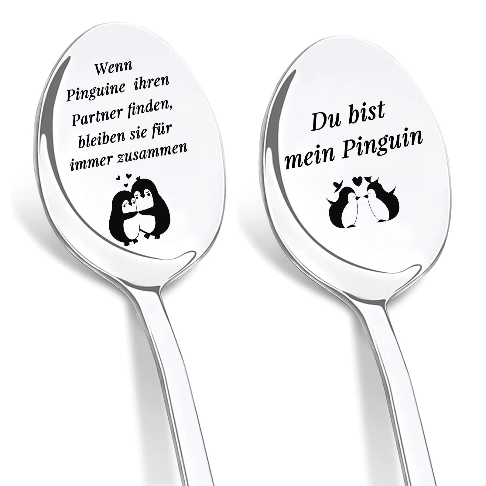 DIKARIYA Kaffeelöffel Geschenk, 2er Löffel mit Gravur, Kaffeelöffel aus Edelstahl, Teelöffel Geschenke für Geburtstage, Jubiläen, Valentinstag, Vatertag, Muttertag