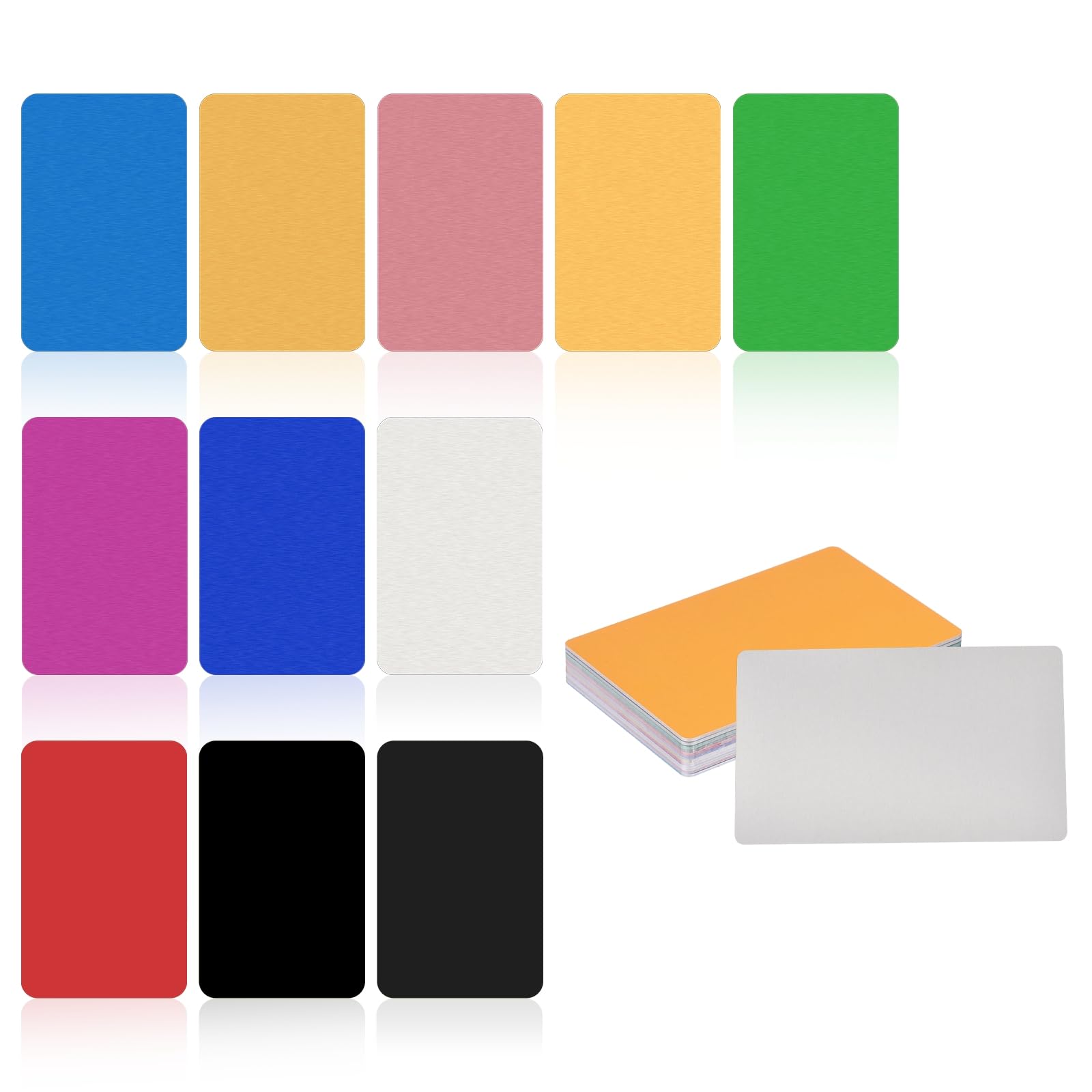 Cartes vierges en métal pour gravure au laser MECCANIXITY étiquettes personnalisables 8,6x5,1cm
