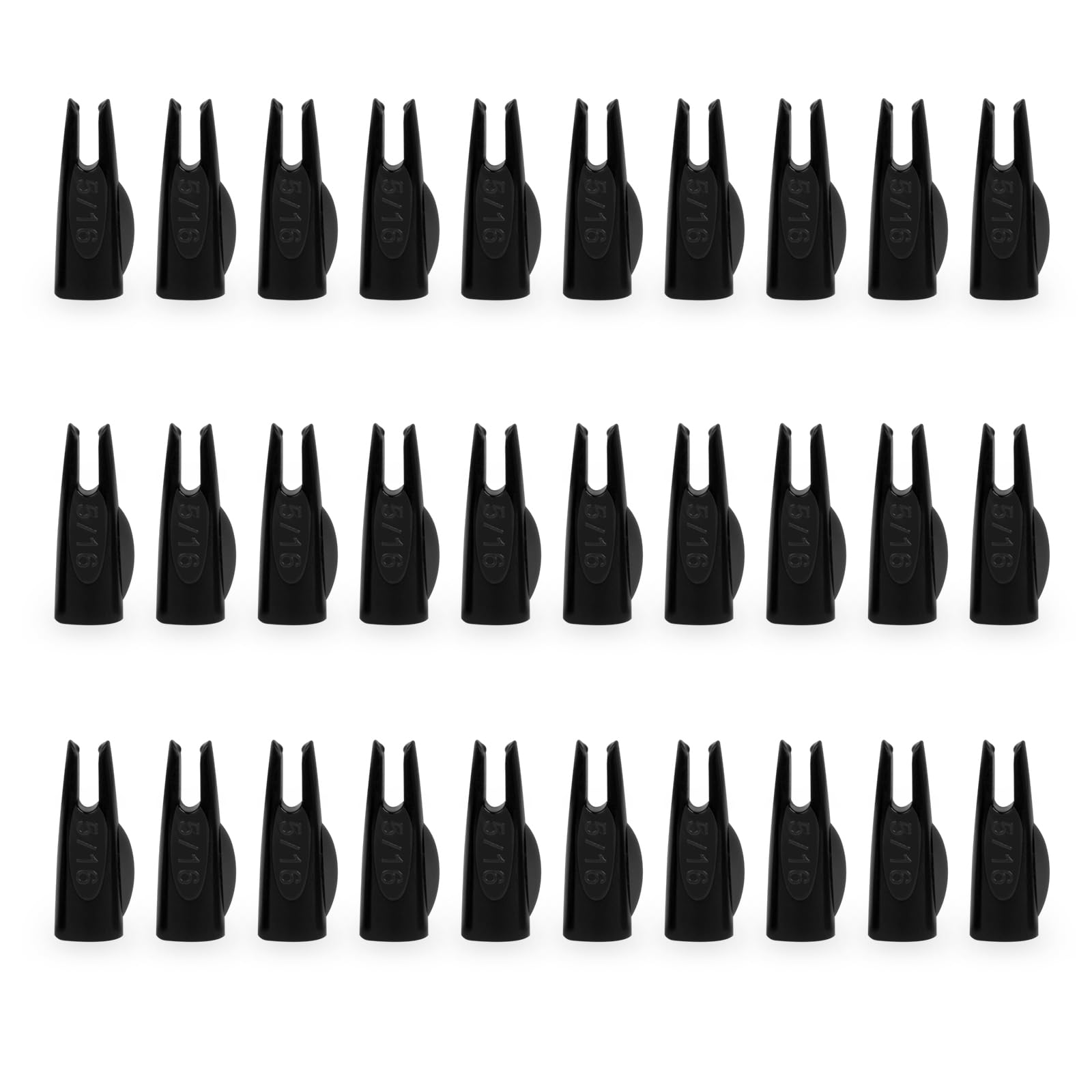 Pack of 30 5/16 Archery Arrow Nocks for ID8 mm Wooden Arrows Shaft Archery Outdoor Sports Hunting Accessories Red/Black (Black)