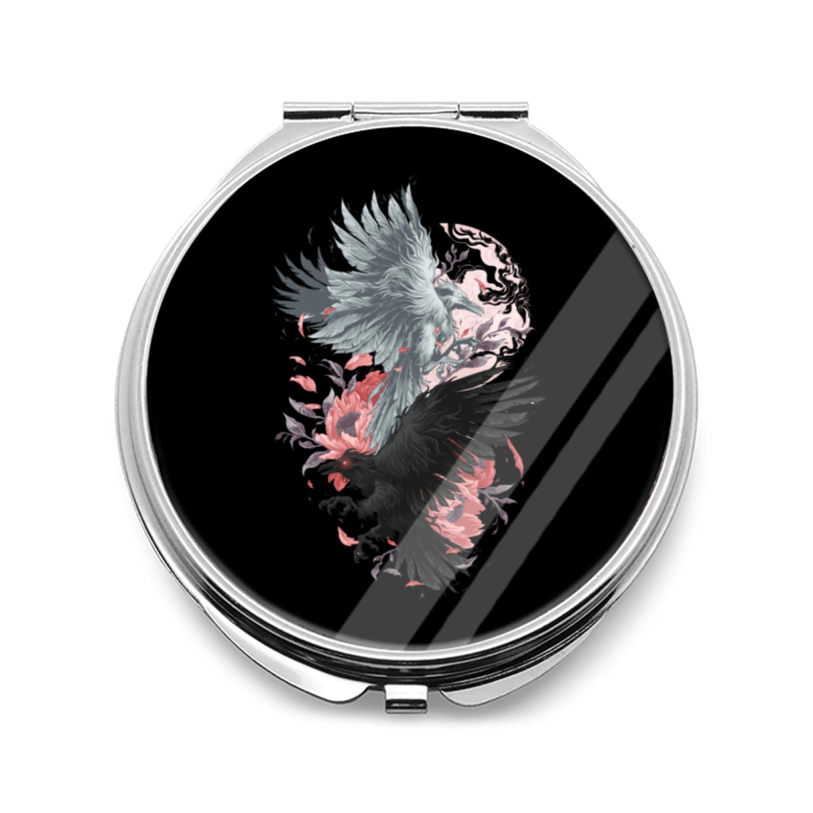 Amazon.co.jp: ミラー 八咫烏 カラス 鳥 鏡 両面コンパクト