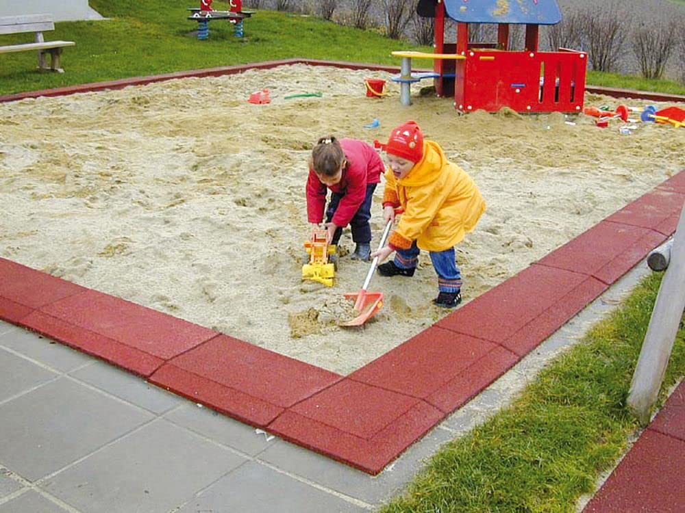 Gummirand für Spielplatz und Sandkasten - L förmige abschlusskante (Schwarz, L-förmig)