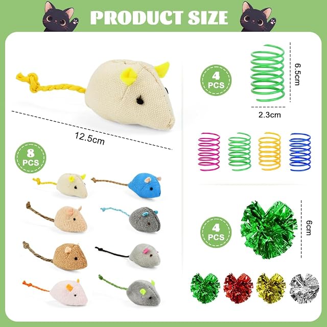 Foto 2 de 8 de VGECEE 16 Pcs Juguetes Gato Ratones para Gatos Juguetes con Hierba Gatera Juguete Interactivo Gato Gatitos…