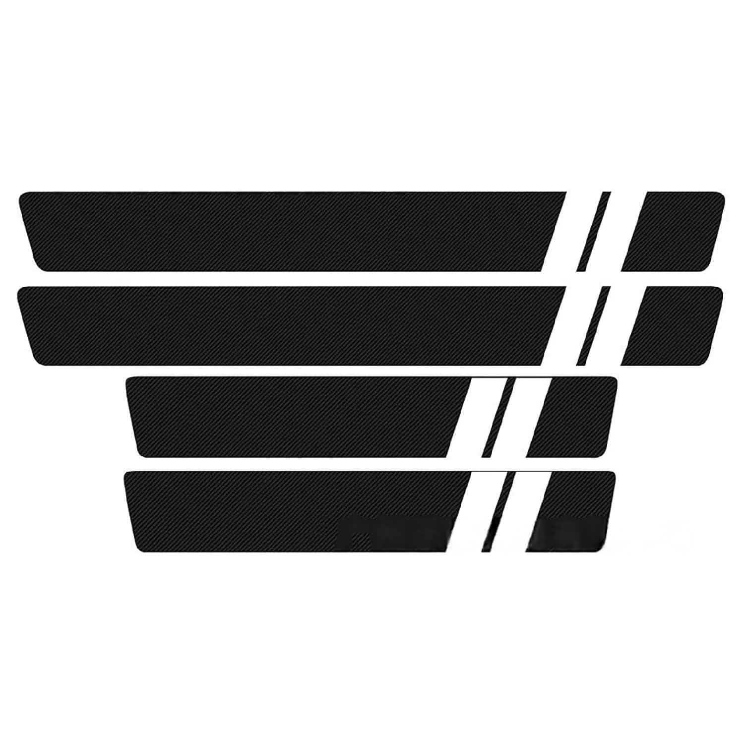 JINGXINXUE Car Door Sill Protector Carbon Fibre for Passport 2026, 4Pcs Door Sill Sticker Scuff Plates Entry Guard Strip Trim Step Threshold Protector,B/White