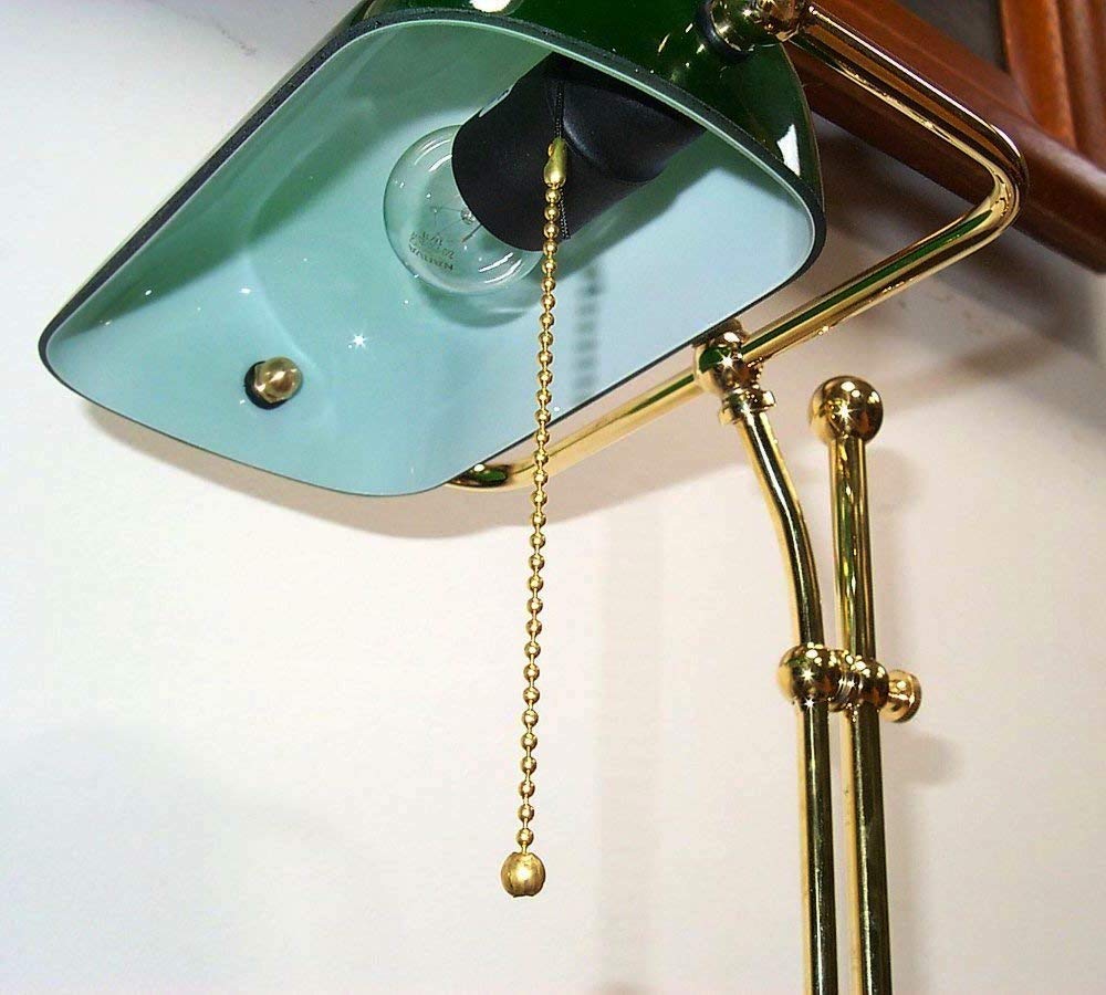 Lampada da tavolo in ottone lucido ministeriale altezza max 55 cm