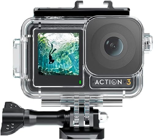 Uvafly Osmo Action 3 - Carcasa impermeable para DJI Osmo Action 3, carcasa protectora de buceo de 197 pies con insertos antivaho compatible con DJI