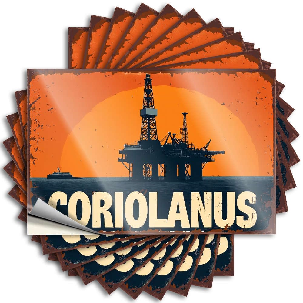 Fzfn Boys Colour Core Tattoos, Home Cover Coriolanus: Offshore Drilling Rig At Sunset | Funny Quote Indoor Decals(6X9cm)