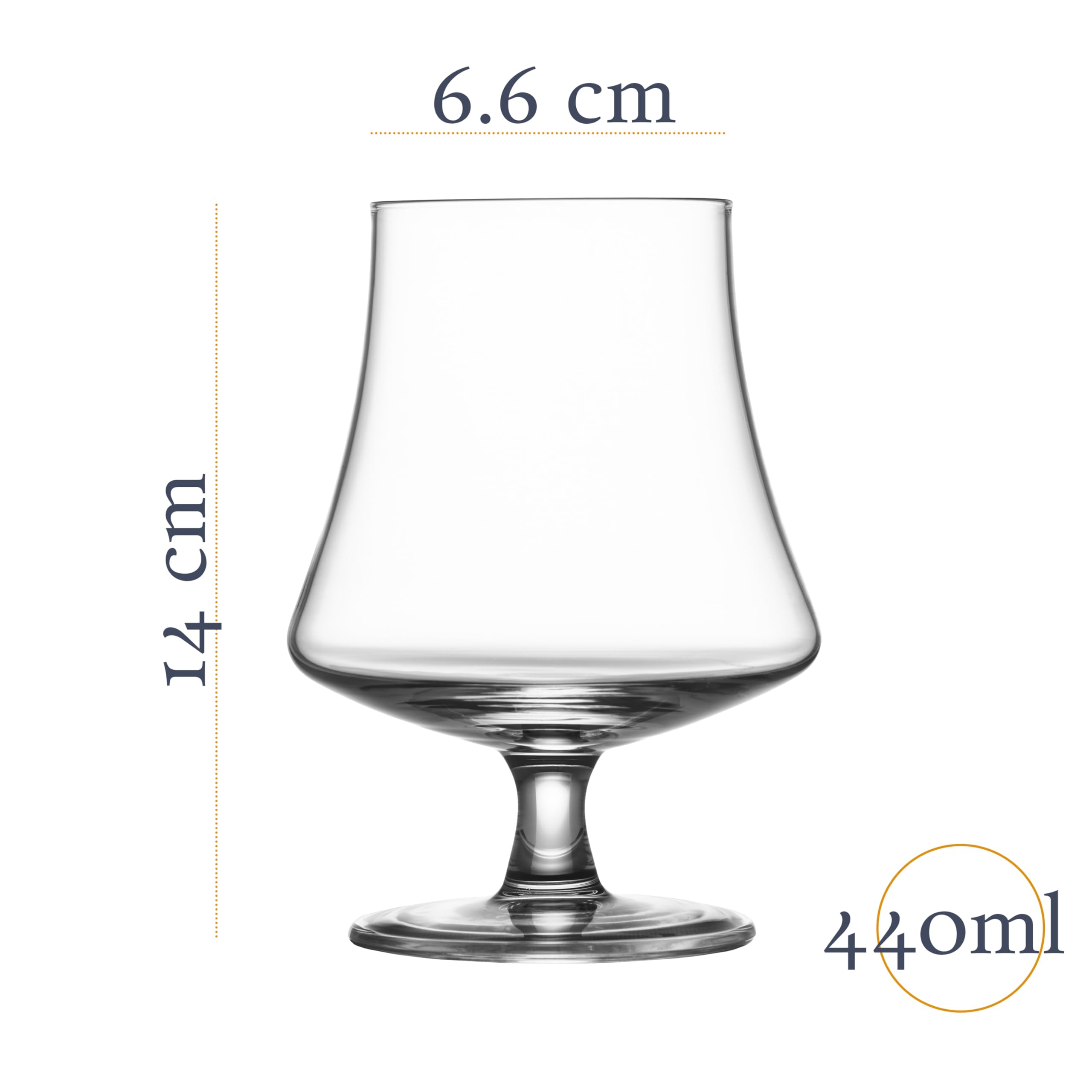 GLASSIQUE CADEAU Copas de Cristal para Brandy, Coñac, Armañac | Juego de 2 | 440 ml | Vasos de Tallo Corto | Cristalería con Forma de Campana para Beber y Degustar Brandy