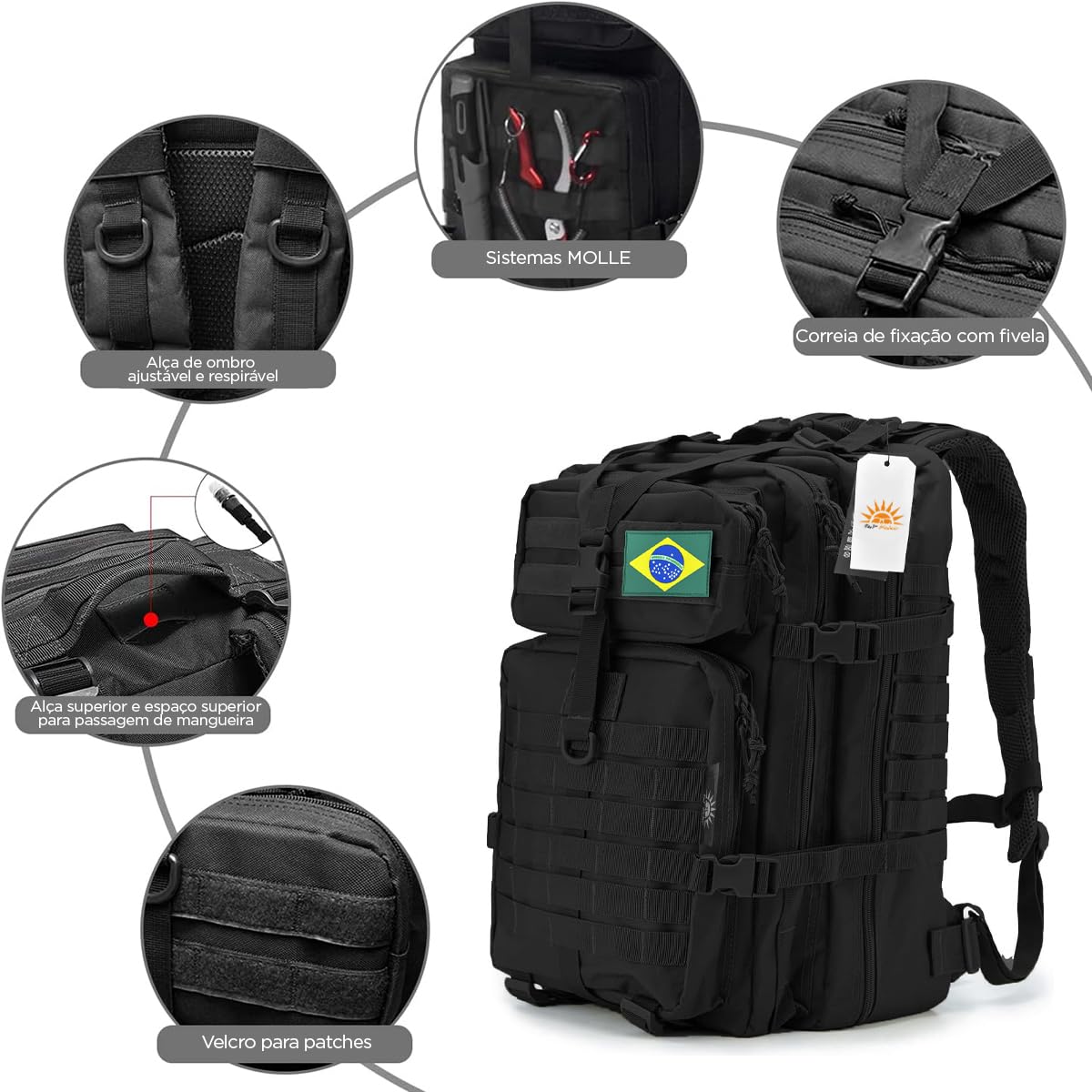 50L Mochila Masculina Reforçada, Sistema MOLLE, Grande Capacidade para Trilhas, Acampamentos, Aventura – Mochila Resistente para 3 Dias de Emergência e Atividades ao Ar Livre em promoção! Veja a oferta e mais achadinhos de Mochilas & Pastas Masculinas 5 Hoje é o melhor dia para comprar 50L Mochila Masculina Reforçada, Sistema MOLLE, Grande Capacidade para Trilhas, Acampamentos, Aventura – Mochila Resistente para 3 Dias de Emergência e Atividades ao Ar Livre com aquele preço maroto! Promoção! Aproveite a oferta! 5