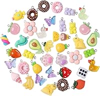 Ximimark 40pcs Colorful Resin Cute Animal Fruit Food Charms - Mixed Random Styles for DIY Necklace Bracelet Earrings Jewelry