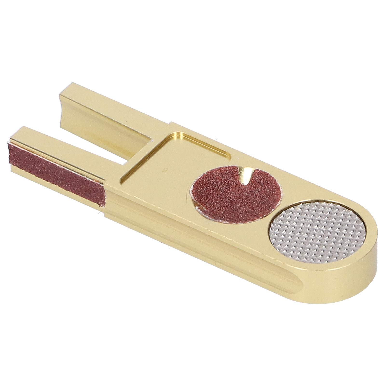 KIMISS Scuffer Burnisher, Gold U‑Shape Tip Trimmer Shaper Pool Table Stick Portable 5 in 1 UShape Sports Outdoors Sports Leisure Game Room Billiards Pool Sticks Accessories Tips for