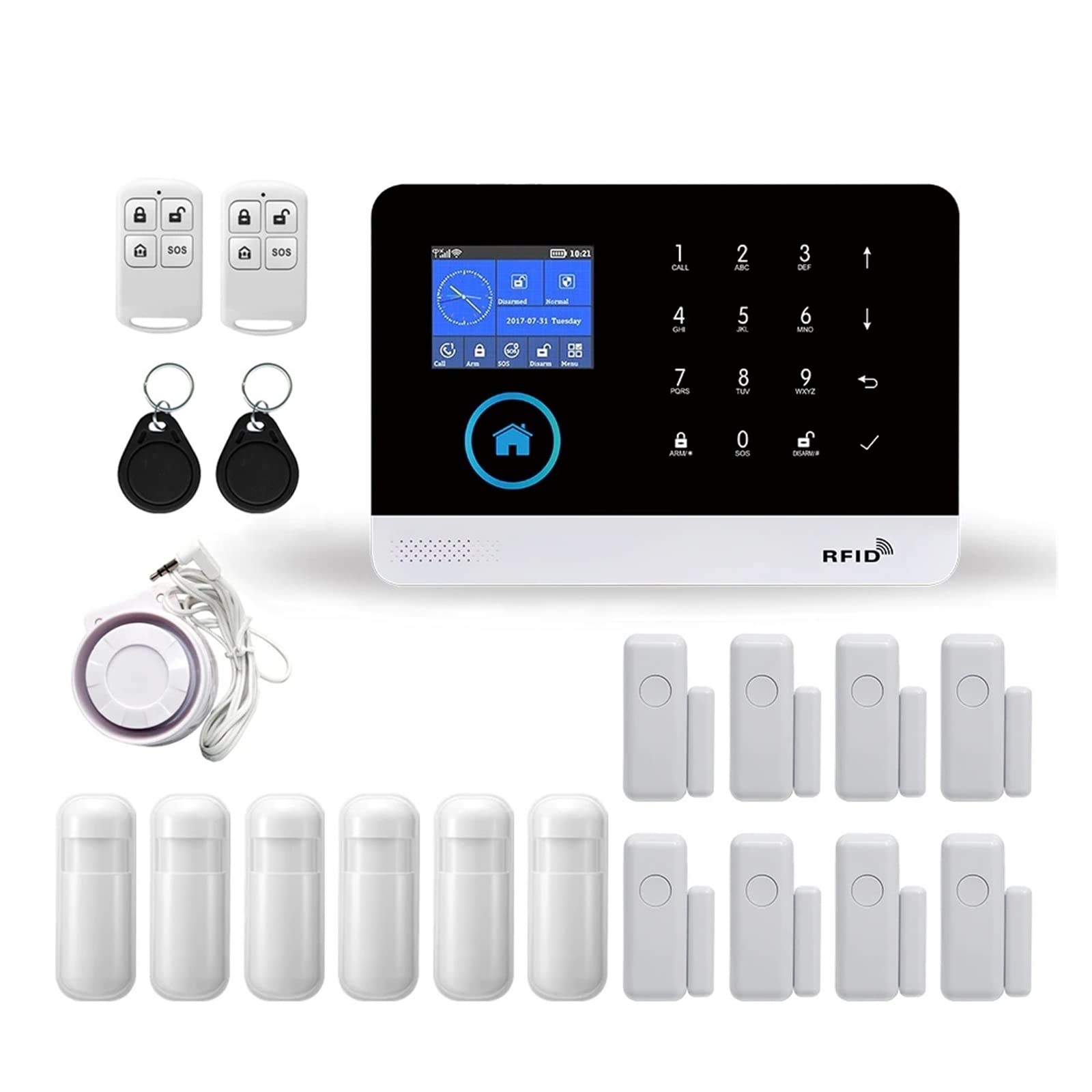 Sistema di Allarme di Sicurezza Domestica, YS PG-103 di Allarme Wireless 4G gsm Tuya App for Sicurezza Domestica Sensore PIR Porta Smart Home Kit(Set-K)
