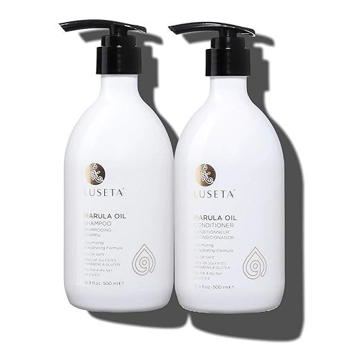 Luseta - Juego de champú y acondicionador de aceite Marula para cabello fino y seco, 2 x 16.9 onzas