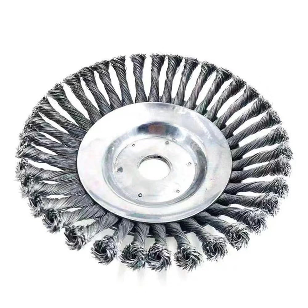 Roue en fil d'acier brosse de jardin haute densité pour outil thermique 6"