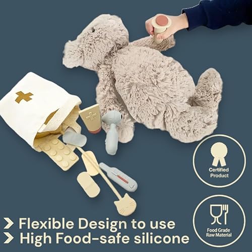 Miniatura 3 de Kit médico de juego de simulación para niños pequeños 100% silicona segura - Kit médico para niños - 10 piezas - Juego de silicona para aprendizaje