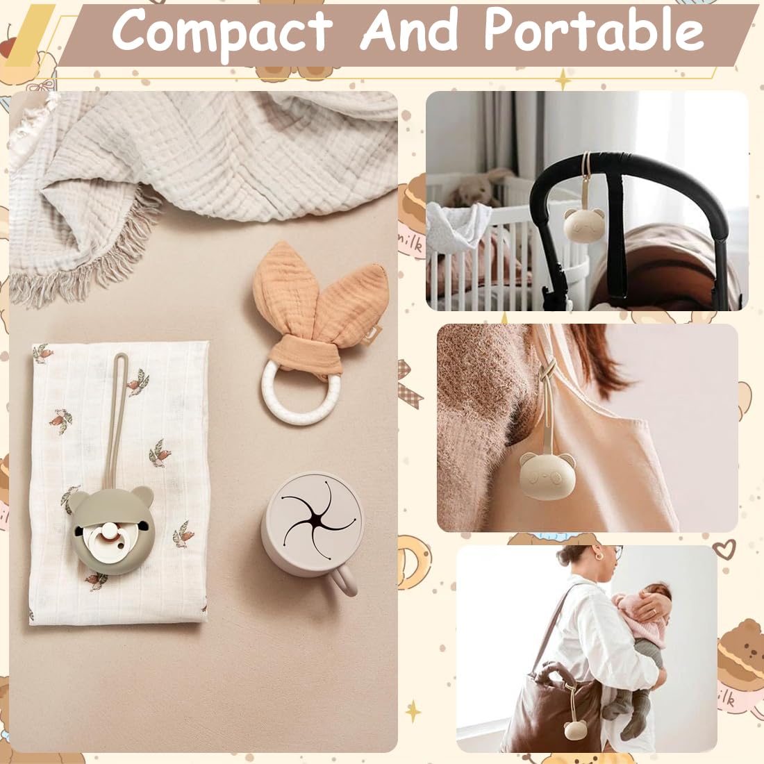 Boîte à tétine en silicone portable pour bébé voyage, rangement de sucette