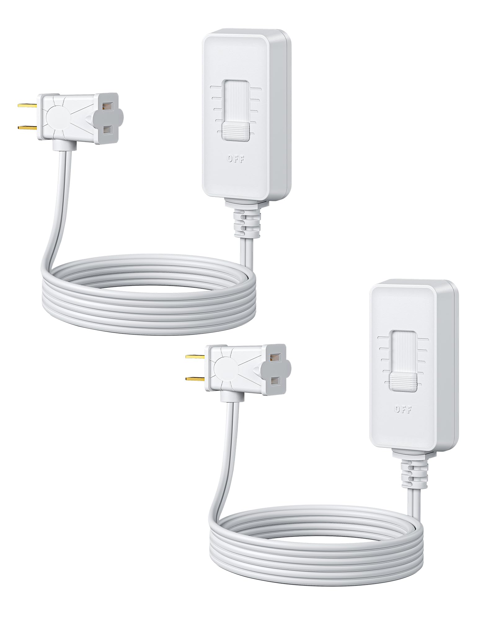 DEWENWILS Plug in Dimmer Switch for Lamp, Table Lamp Dimmer for Dimmable LED/CFL Lights and Incandescent Bulbs, Full Range Slide Control, Extension Cord Dimmer, White, 2 Pack