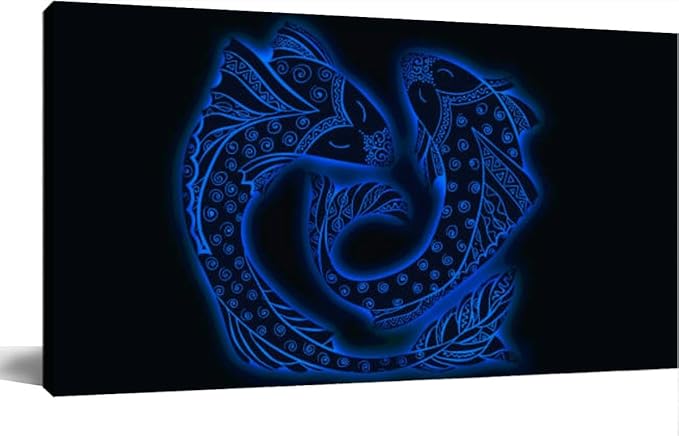 Wall Art Frame Gallery Wall Decor Pisces horoscope sign twelve zodiac signs Modern Canvas Prints Artwork for Living Room Bedroom Office Kitchen 48x24Inch