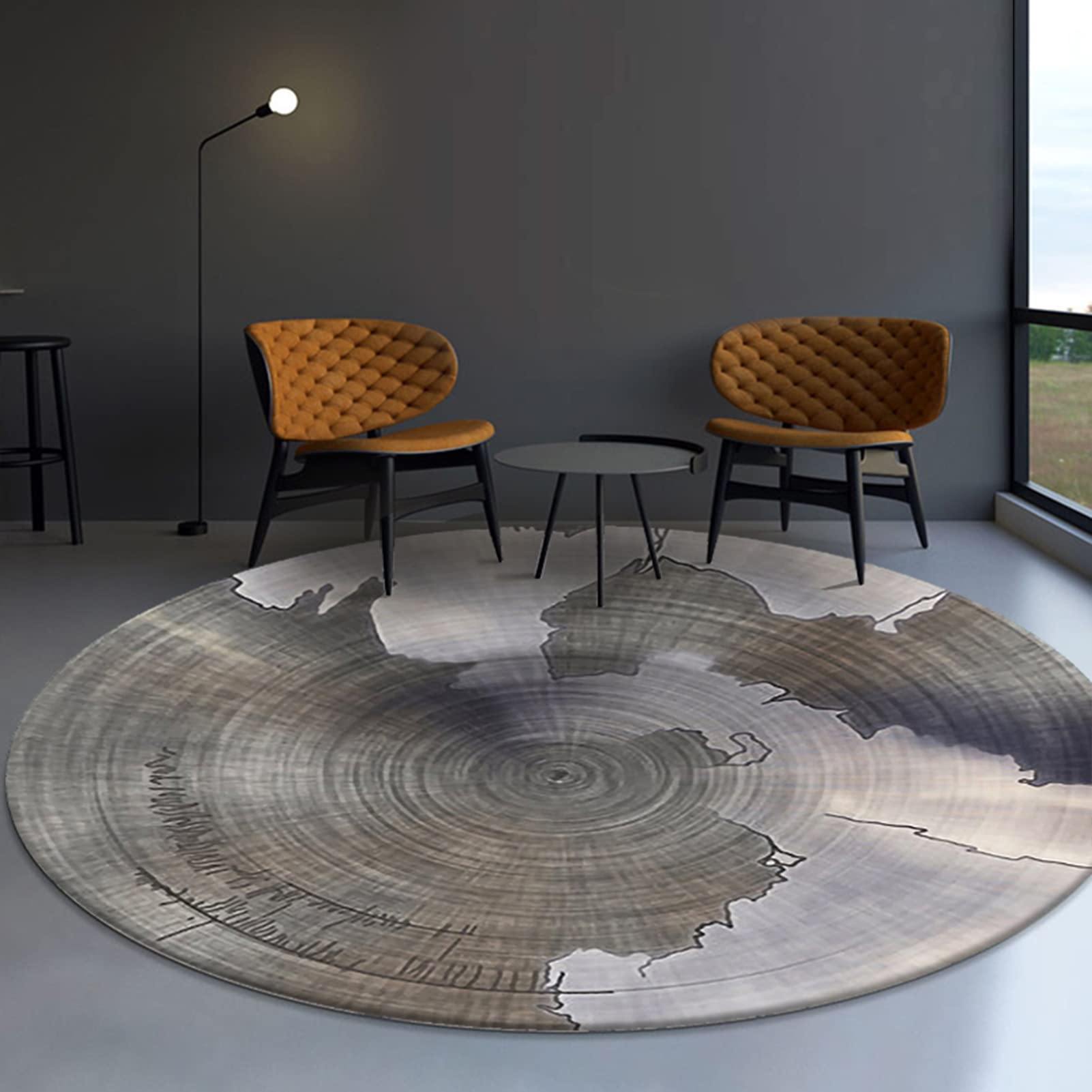 Alfombras Redondas 80 cm 100 cm 120 cm 140cm 160 cm 180cm 200 cm Área Circular Rug Mats de Piso Lavable para la Sala de Estar Sofá Mesa de café Camina (Size : Diámetro 200cm)