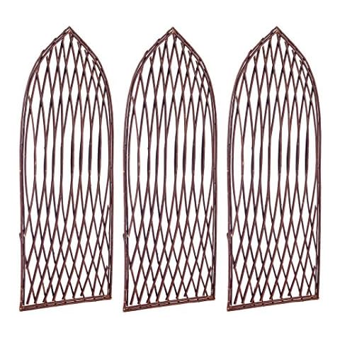 Pack of 3 Willow Lattice Trellis with Gothic Top Cover