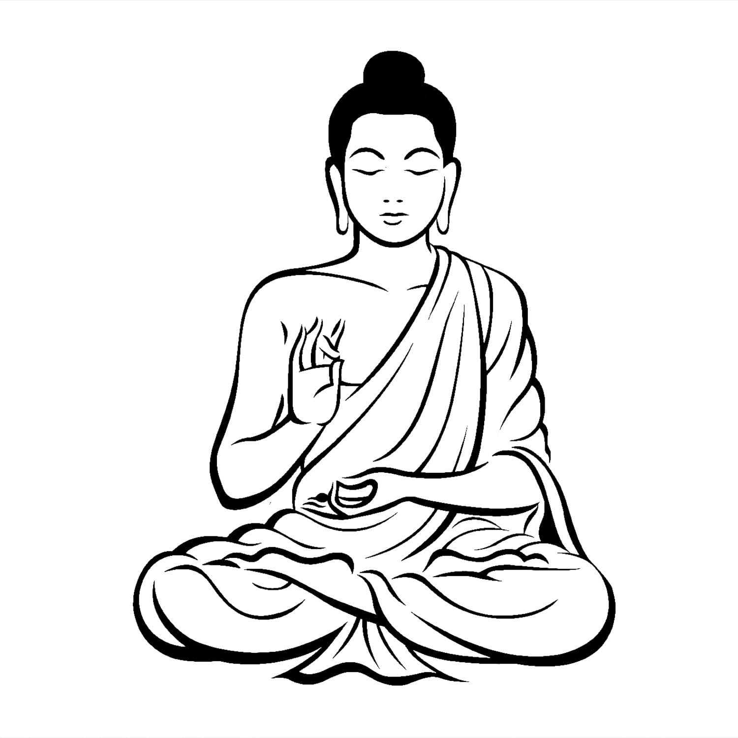 CTRLZS DIY Black Wall Sticker Meditating Buddha Decal Removable Art Mural Home Decor