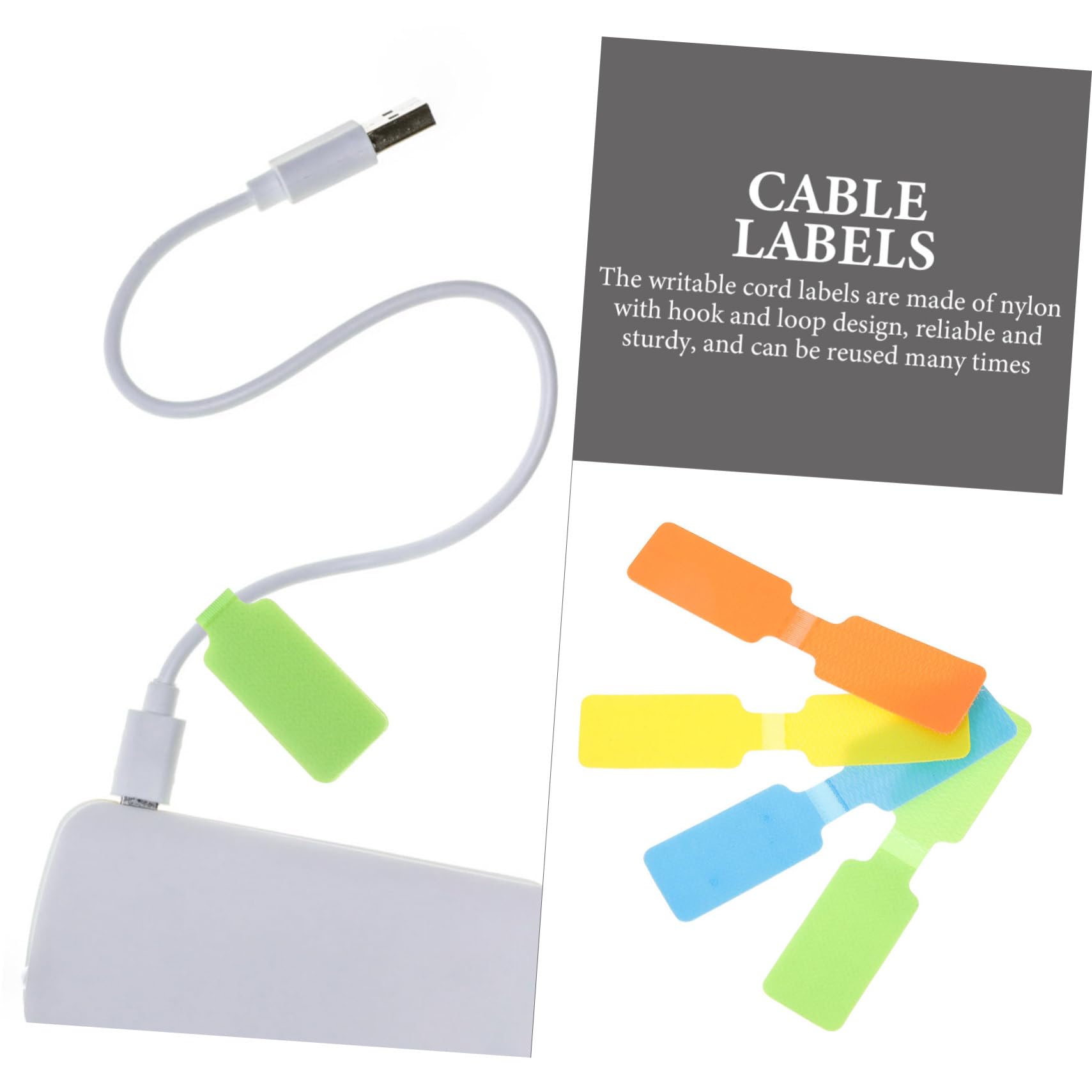 Uonlytech 250pezzi Etichette Per Cavi Riutilizzabili Design Con Chiusura Facili Da Scrivere e Rimuovere Identificazione Cavi Multi-colore Per Casa e Ufficio