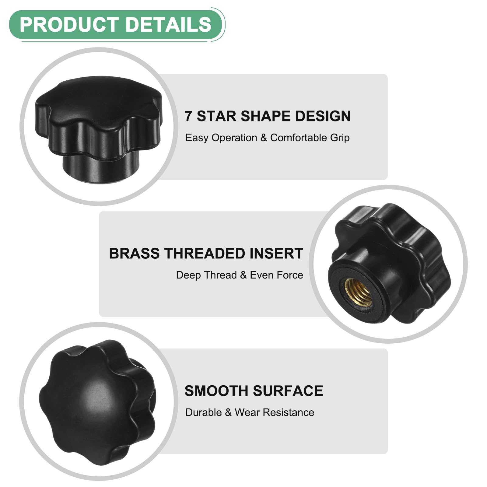 M METERXITY 2-Pack 7 Star Knobs - Image 2