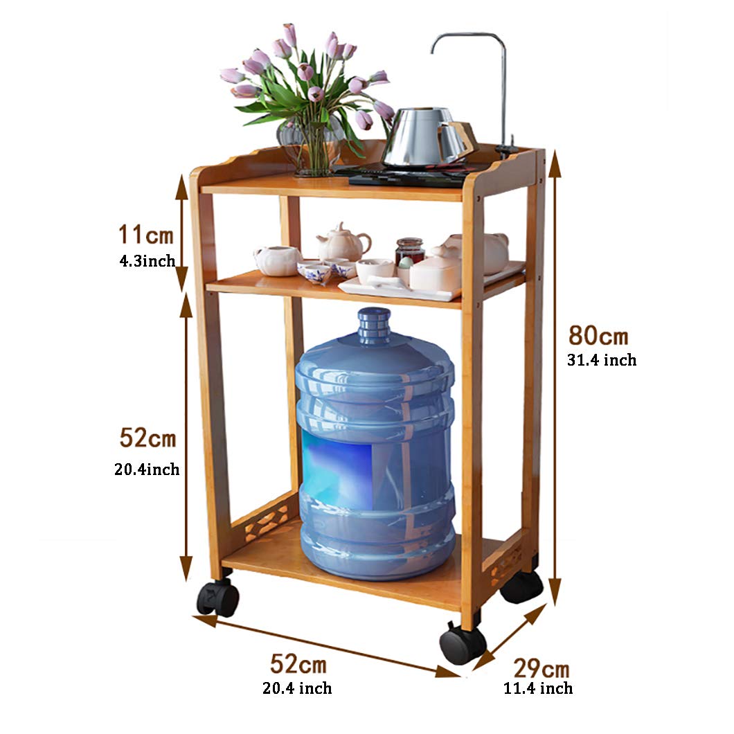 SYTH Carros de té,carros de Servicio/carros de Cocina/carros de Vino con Ruedas con Almacenamiento, carros industriales, estantes/Soporte para vinos, Muebles para el hogar de Madera