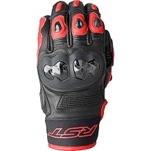RST Freestyle 3 D3O Black Red Leather Gloves Size Medium