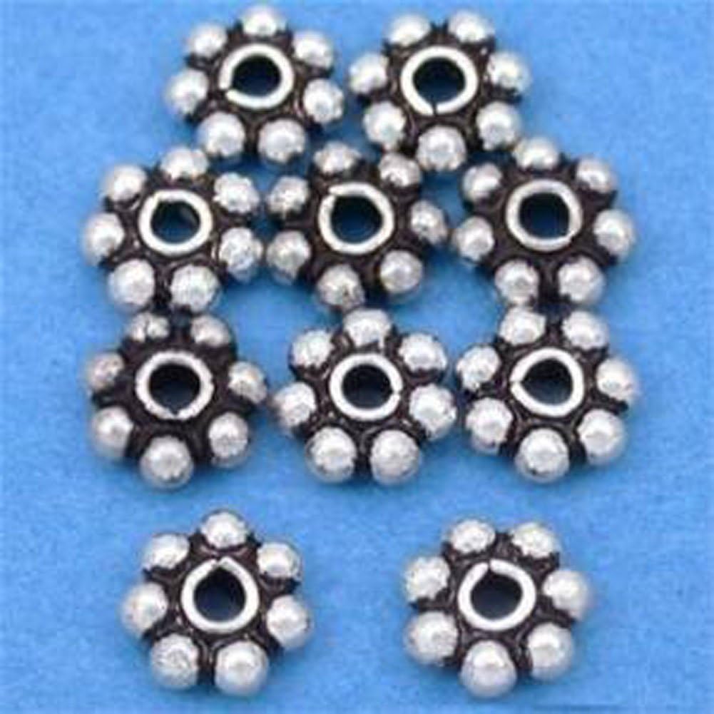 Beautiful Bead 5mm Bali Silver Daisy Spacers Beads for Bracelets DIY Jewelry Making