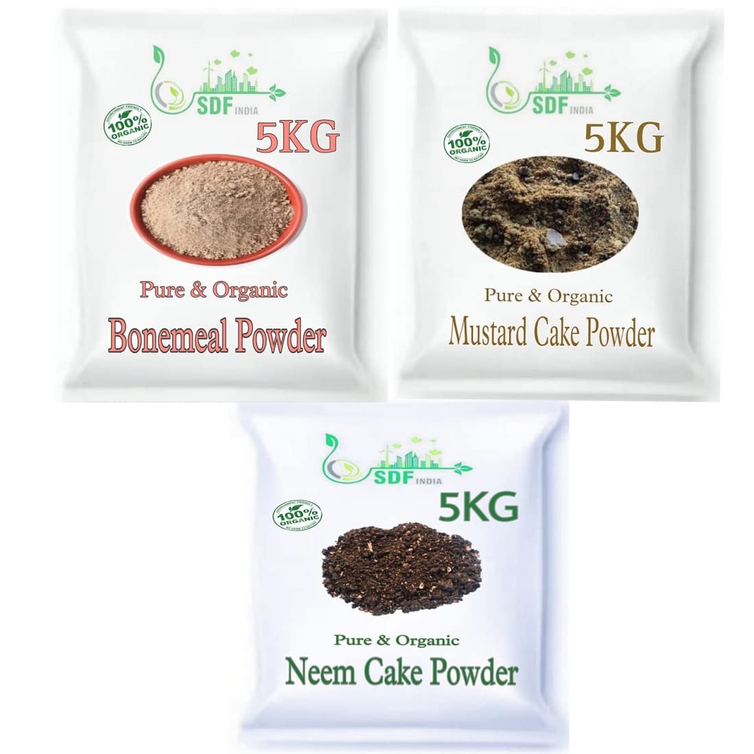 SDF INDIA Combo Pack of 3(5 KG Bonemeal Fertilizer /5KG Mustard Oil Cake /5 KG Neem Cake Powder) (B0B7BB62K6) Amazon Price History, Amazon Price Tracker