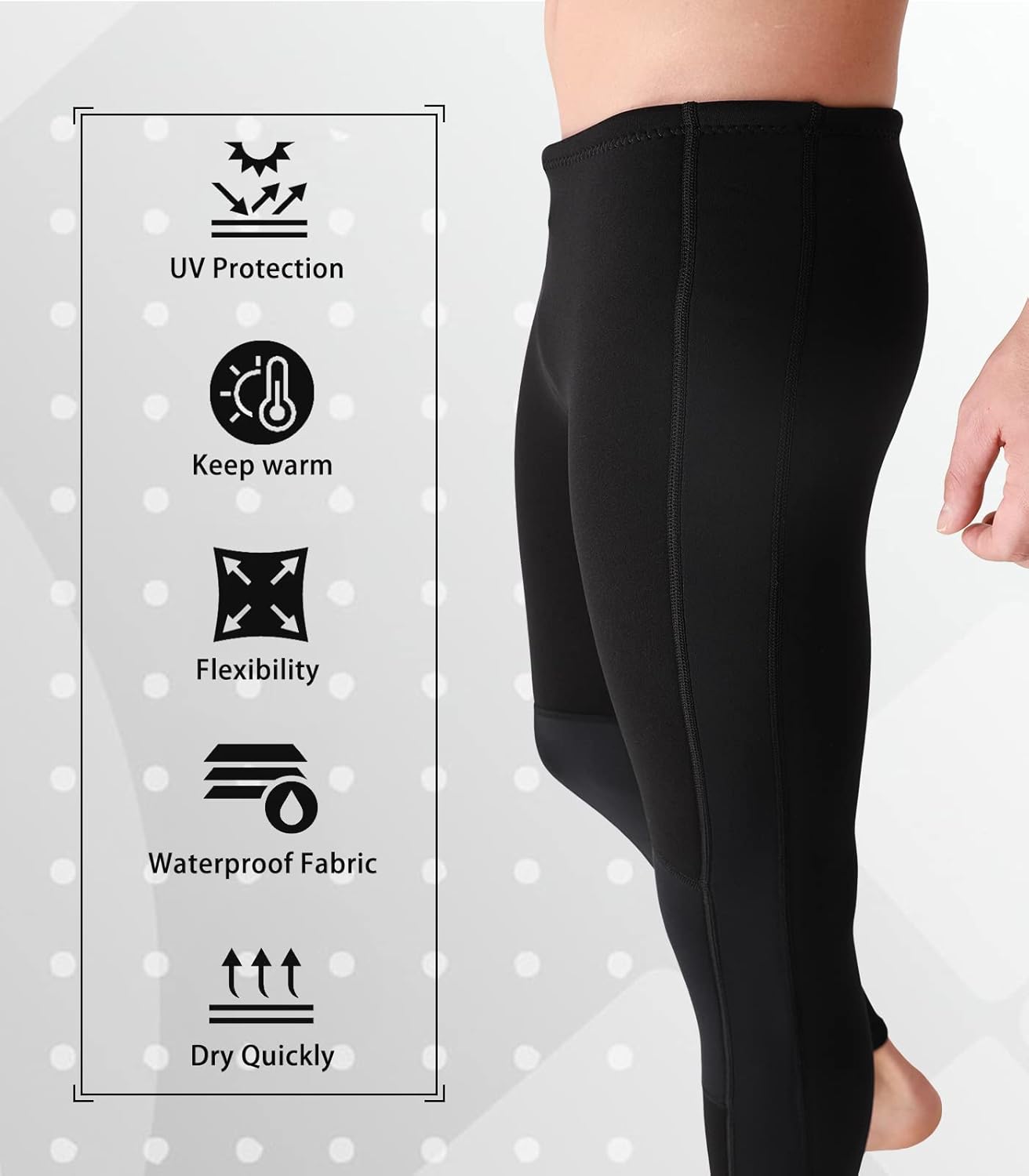 Wetsuit Pants Men Womens Wet Suits Swim Tights 3mm Neoprene Swimming Leggings 2mm Long Diving Surfing Kayak Pant Keep Warm for Workout Scuba Snorkeling Canoeing Water Sports
