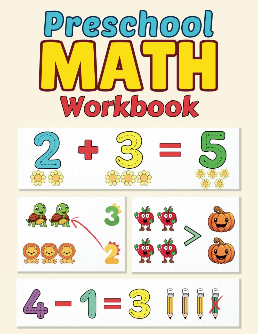 Preschool Math Workbook: Learn Counting, Number Tracing, Addition and Subtraction at Home | Fun Beginner Activities for 3-5 Years Old Toddler and pre-k kids