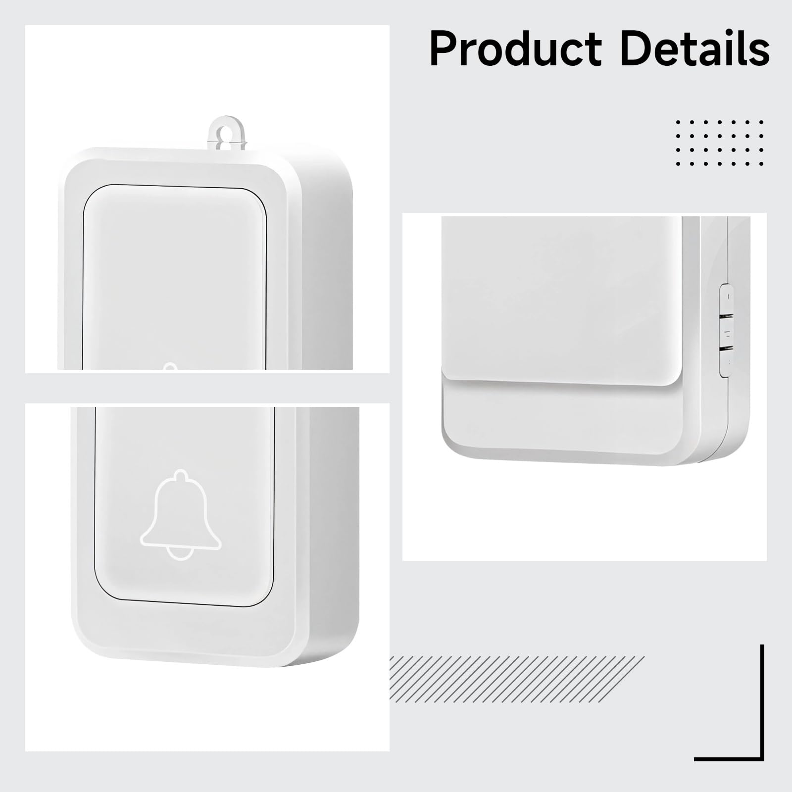Timbres inalámbricos para el hogar, paquete de 3, anillo fuerte, alertas de color, sistema de asistencia para personas mayores