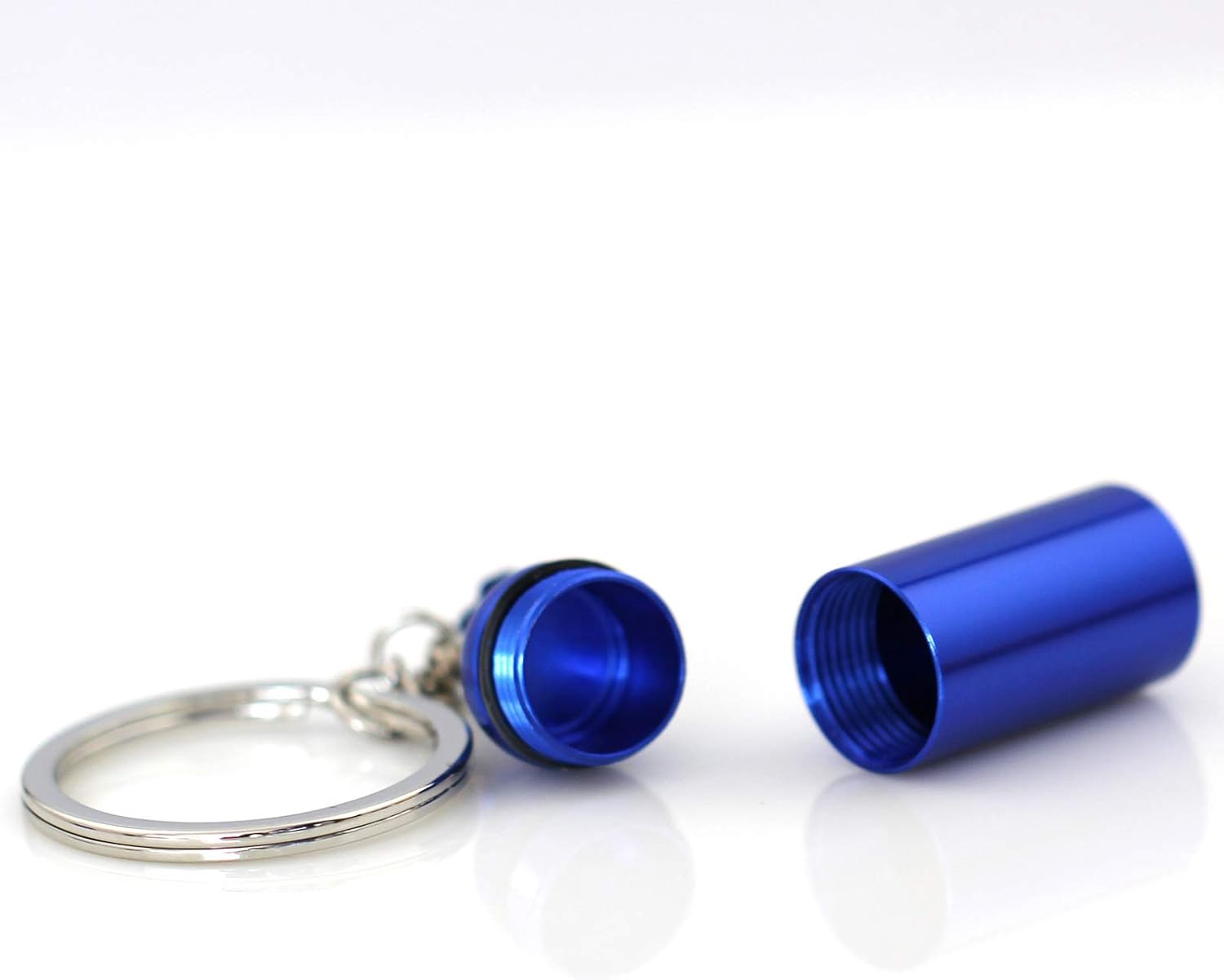 maycom Creative Turbo Keychain Blue Mini Nitrous Oxide Bottle Keyring Key Chain Ring Keyfob Stash Pill Box Storage : Clothing, Shoes & Jewelry