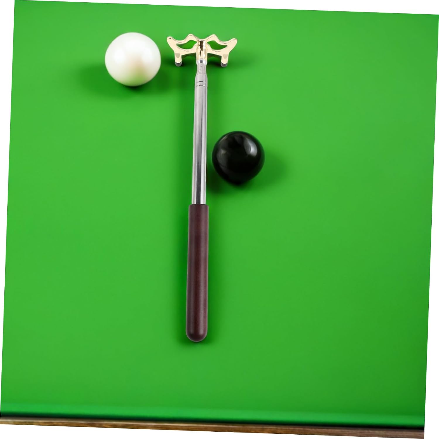 SEWACC Telescopic Billiards Cue Rest with Solid Wood Handle and Stainless Steel Construction, Retractable Pool Cue Bridge Stick 14 to 65.7 Length for Home Leisure and Competitive Venues