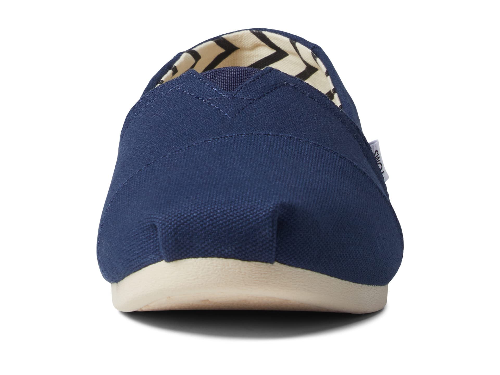TOMS Alpargata Jute damskie bordowe espadryle, Granatowe szerokie płótno bawełniane z recyklingu, 7.5 UK Wide