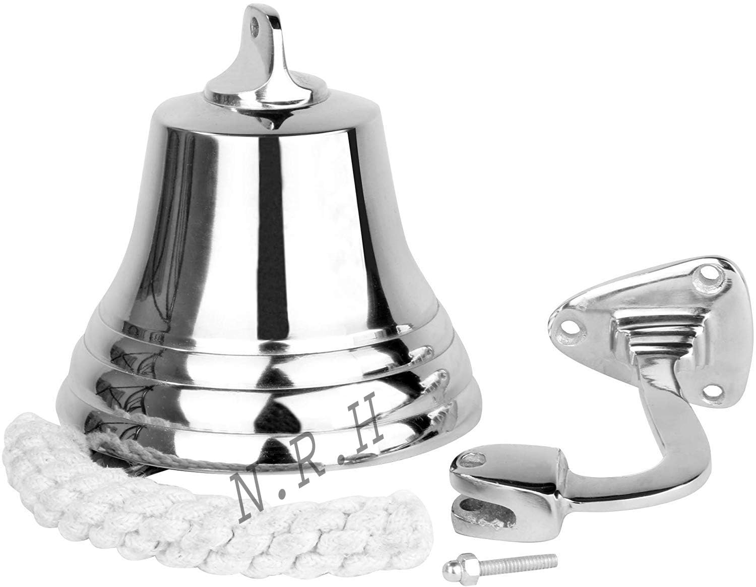 Nautical Silver Metal Marine Hanging 6 Inch Ship Bell Items - Image 3