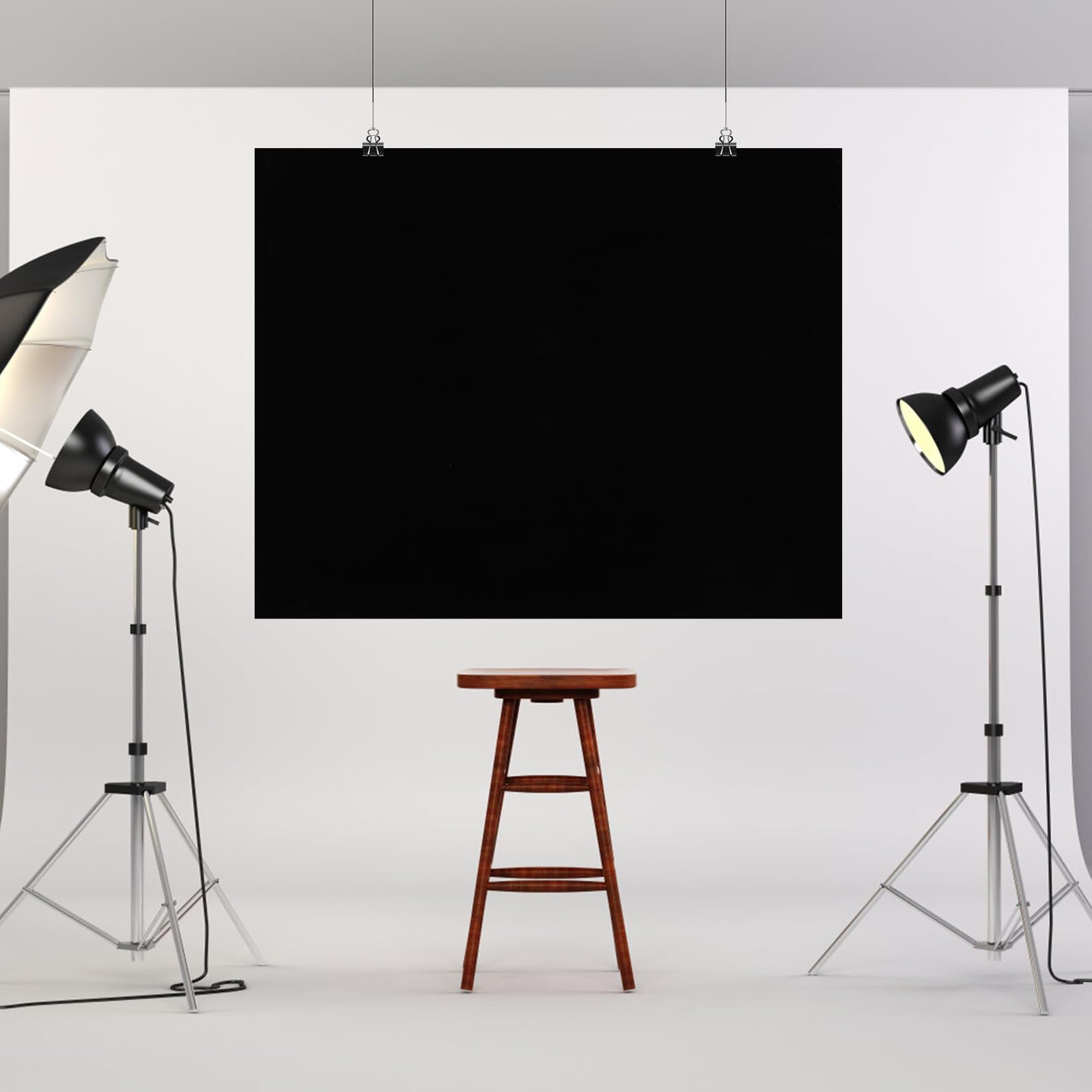 Sfondo Fotografico Nero Antiriflesso 200x150 Cm Spesso Resistente per Studio Fotografico e Decorazione di Scena, Fondale Pieghevole e Trasportabile per Uso Professionale